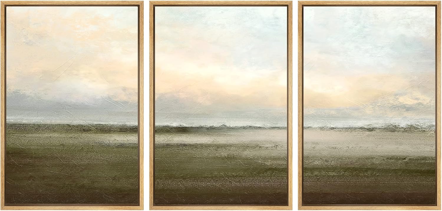 Wall Décor - SIGNWIN Framed Canvas Print Wall Art Set Pastel Sunset Country Farmland Landscape Nature Abstract Illustrations Fine Art Decorative Nordic Rustic for Living Room, Bedroom, Office - 16