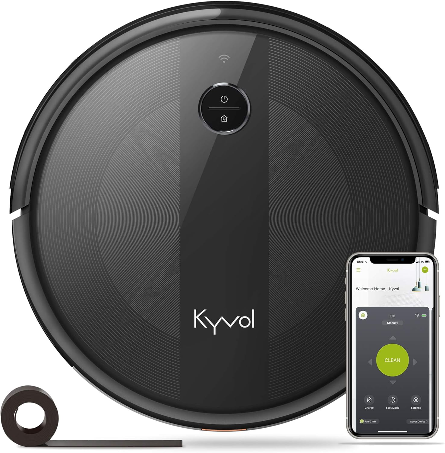 Kyvol Saugroboter 2000Pa Starke Saugkraft Staubsauger Roboter, 150Min. Akkulaufzeit Roboterstaubsauger, Kompatibel mit App/Alexa, Wlan Saugroboter für Tierhaare,Teppiche, Hartböden