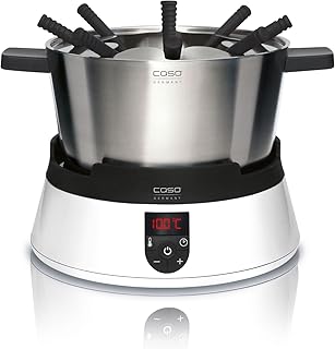 Caso 2280 Induktions FonDue (für 8 Personen, 60 bis 240 Grad celsius Temperatureinstellung, gleichmäßige Erwärmung durch hochwertigen Fonduetopf) weiß
