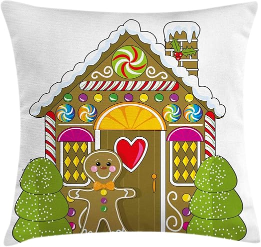 Amazon Com Ambesonne Gingerbread Man Throw Pillow Cushion Cover