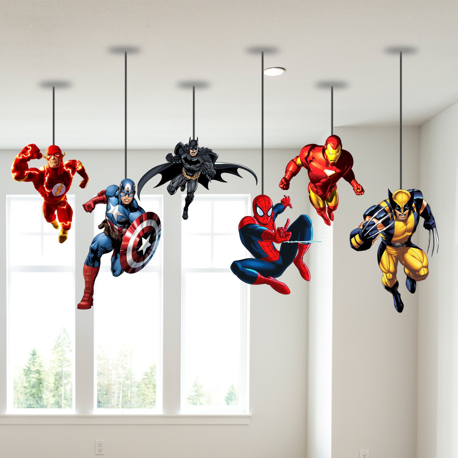 Party Propz Superhero Ceiling Hanging For Decoration Multicolour
