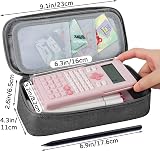 WEMATE Large Pencil Case Canvas 9x4.3x2.4in 5 Compartments Grey view 5