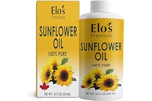 Premium Sunflower Oil for Cooking 8 fl oz – All-Natural Oil for Frying, Sautéing, Baking, Grilling, and Salad Dressings BY EL