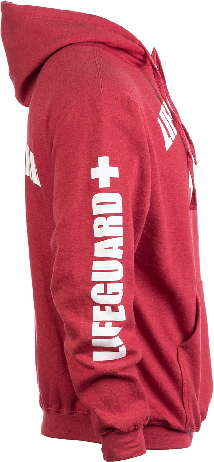 Red Unisex Uniform Fleece Hoody Sweatshirt Hoodie Sweater Men Women Lifeguard
