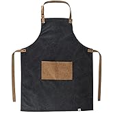Foster & Rye Grilling Aprons for Men with Pocket, Canvas Cooking Aprons for Men with Adjustable Strap, Mens Chefs BBQ Apron