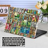 Compatible with MacBook Air 13 inch Case 2021 2020 2019 2018 Release A2337 M1 A2179 A1932, Funut Laptop Plastic Hard Shell Case Protective Cover for MacBook Air 13 with Touch ID, Bookshelf