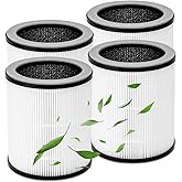 XBWW 4 Packs P60 Replacement Filters Compatible with TPLMB/YARIKI P60 and Vhoiu KJ50 Air Cleaner Purifier, Part# P60-RF, 3 in 1 Filter of Pre-Filter, Activated Carbon and Premium Filter