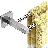 RUACQ Double Towel Bar, 24 Inch Towel Racks for Bathroom Wall Mounted, 304 Stainless Steel Bath Towel Rod with Square Base(Brushed Nickel)