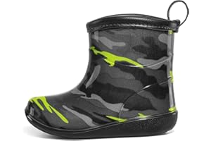 K KomForme Toddler Rain Boots Baby Easy-on Rain Shoes Lightweight Waterproof for Boys and Girls