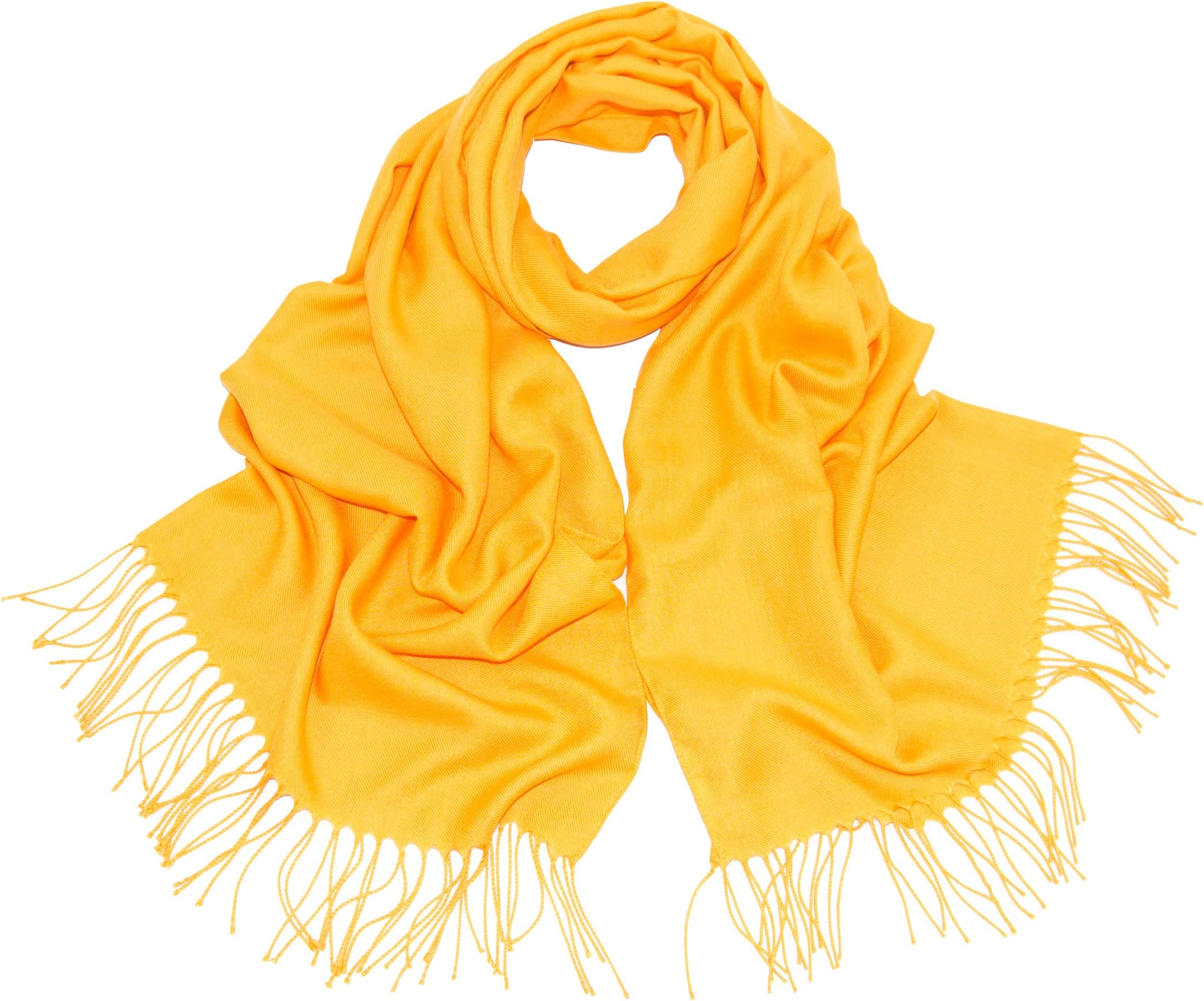 Amber Yellow Womens Ladies Italian Pashmina Shawl Wrap Scarf - Made In Italy