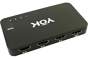 YoK Universal 4-Port HDMI 4K Switch. 4K x 2K Switcher Supports PC, PS3, PS4, Xbox One, Classic Consoles and Media Players