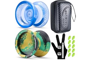 WATIEOBOO 2-Piece Yo-Yo Set - P02 Beginner PC Yo yo + W21 Professional Metal YoYo, Dual-Mode (Responsive and Non-Responsive), Supports top Finger Spins, yo yo Tricks, and yo-yo competitions.