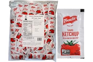100 Count - French's Ketchup Packets - Ketchup Condiment Packs, Bundled in LK Plastic Slide Seal Food Storage Bag Packaged by CMC Products