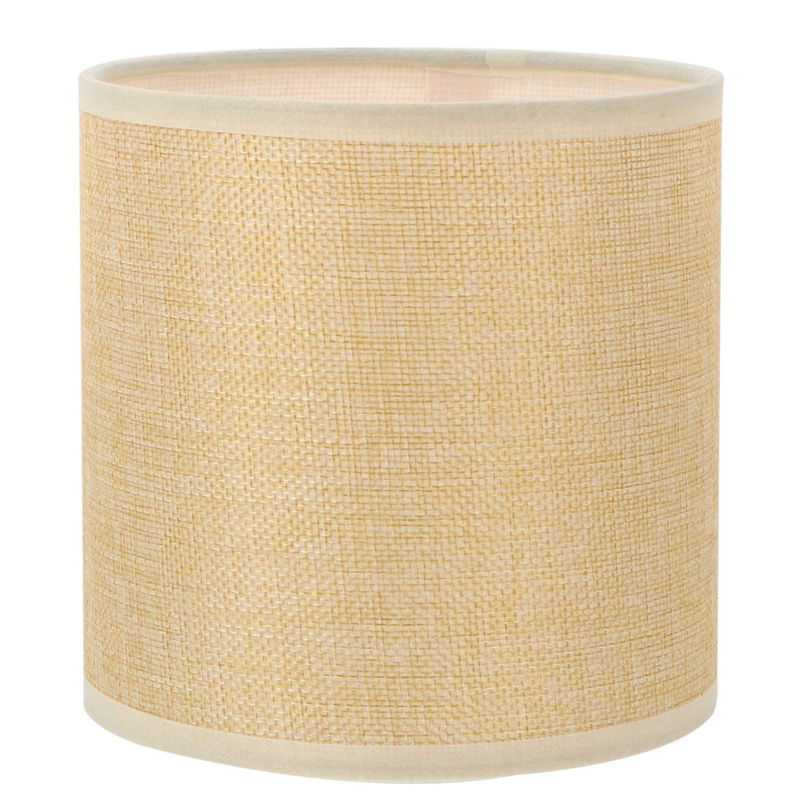 Lurrose Linen Drum Shades Fabric Lampshade for Table Lamp and Floor Light Cylinder Shape Spider Construction Lamp Shade Cream- colored 5. 9 Inch