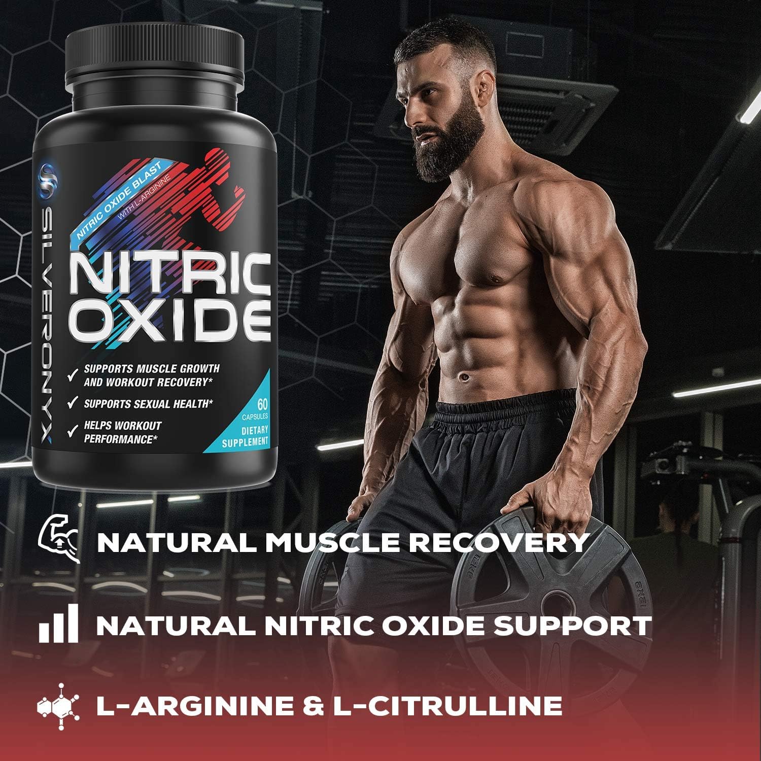 Extra Strength Nitric Oxide Supplement L Arginine 1300mg - Citrulline Malate, AAKG, Beta Alanine - Premium Muscle Building No Booster for Strength & Energy to Train Harder - 60 Capsules: Health & Personal Care