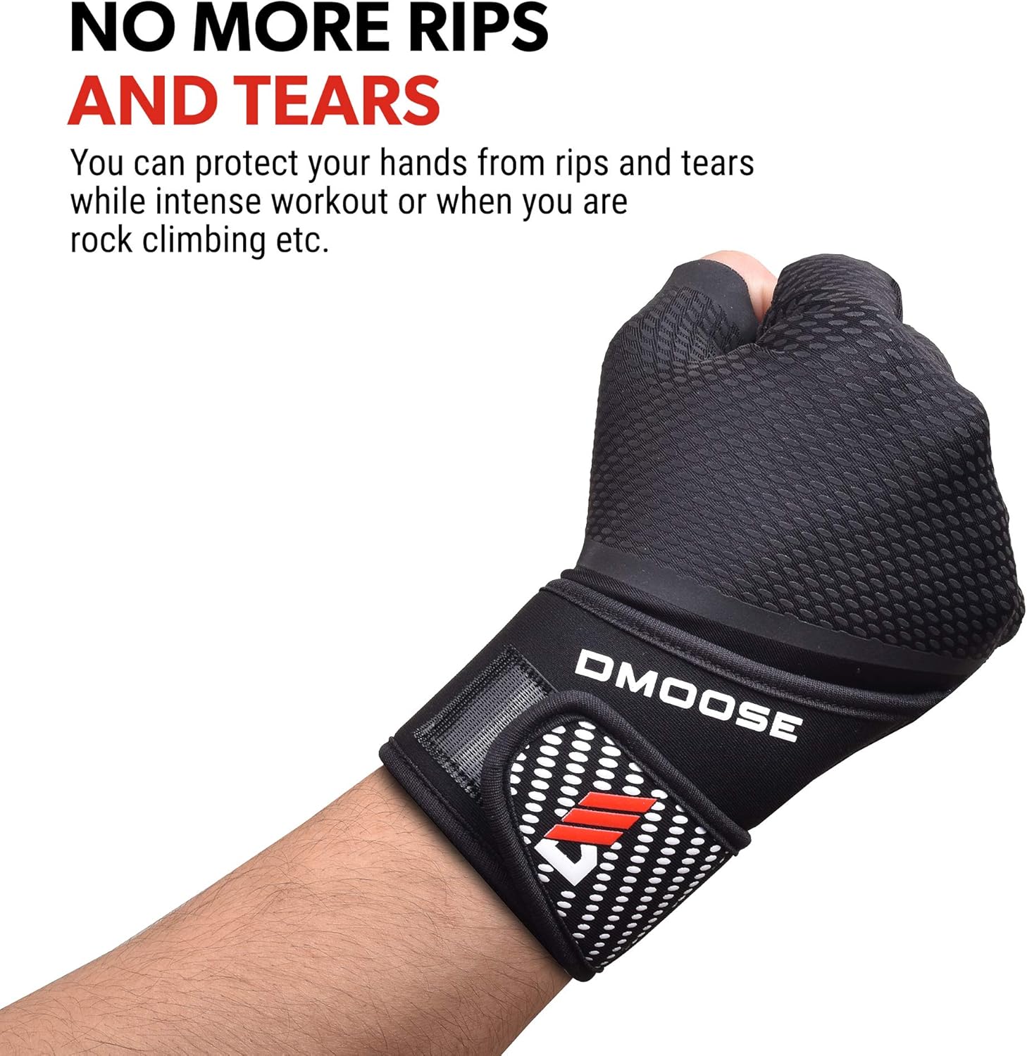 DMoose Workout Gloves for Men and Women, Weight Lifting Gloves with or Without Wrist Support, Full Palm Protection, Perfect Grip for Deadlift Fitness Gym Exercise Training : Sports & Outdoors