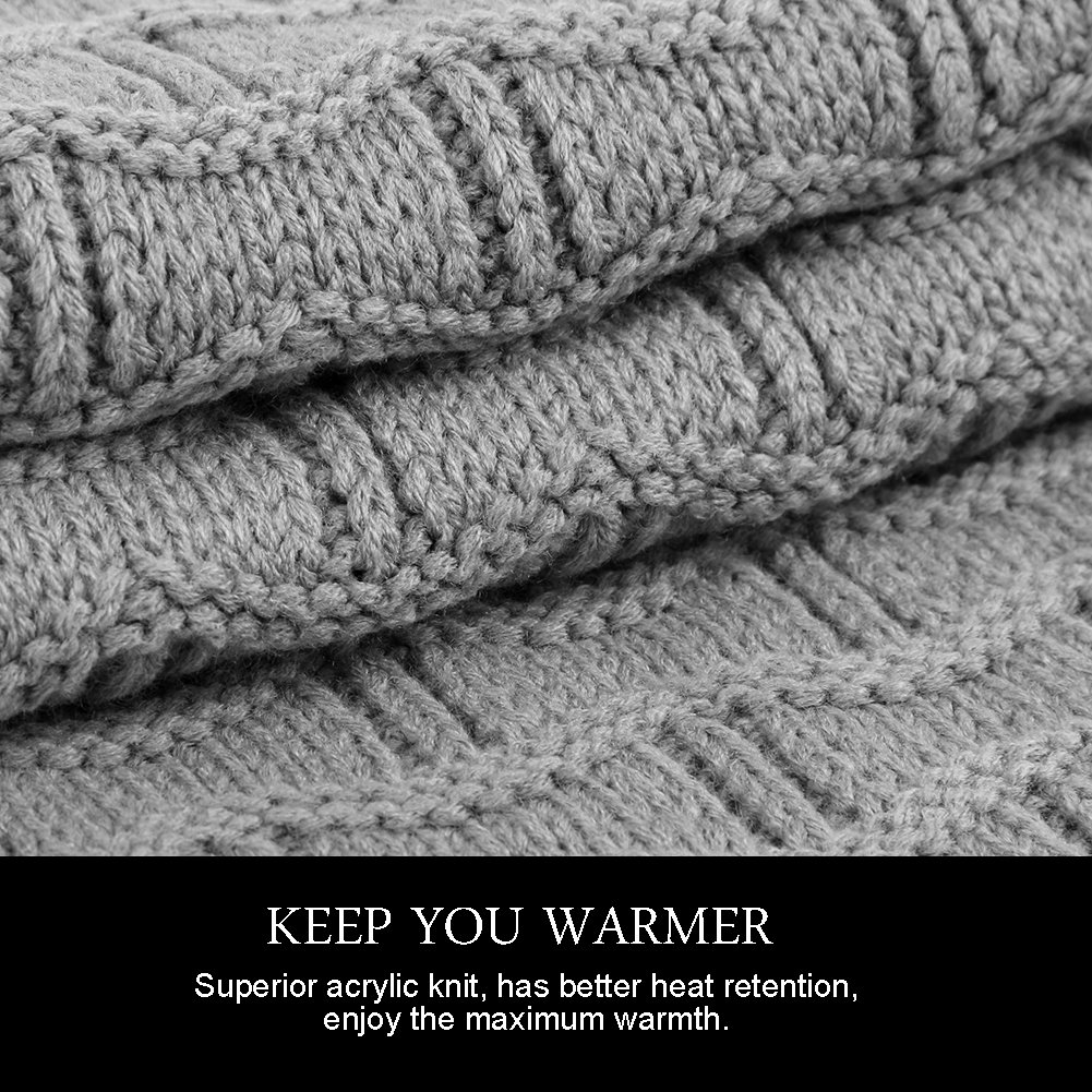 Vbiger Wintermütze Strickmütze Damen Mütze Beanie Warme Mütze Winterschal Damen