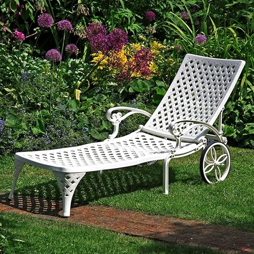 wrought iron sun loungers
