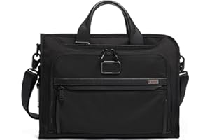 TUMI - Alpha Slim Deluxe Portfolio - Men's Compact Travel & Office Briefcase - Laptop and Tablet Bag - Black