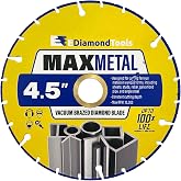 4.5" Diamond Saw Wheel for Metal Cutting, 1 PC | Designed for steel, rebar, iron, copper, 7/8"-5/8" Arbor, vacuum brazed diamond cut off tool