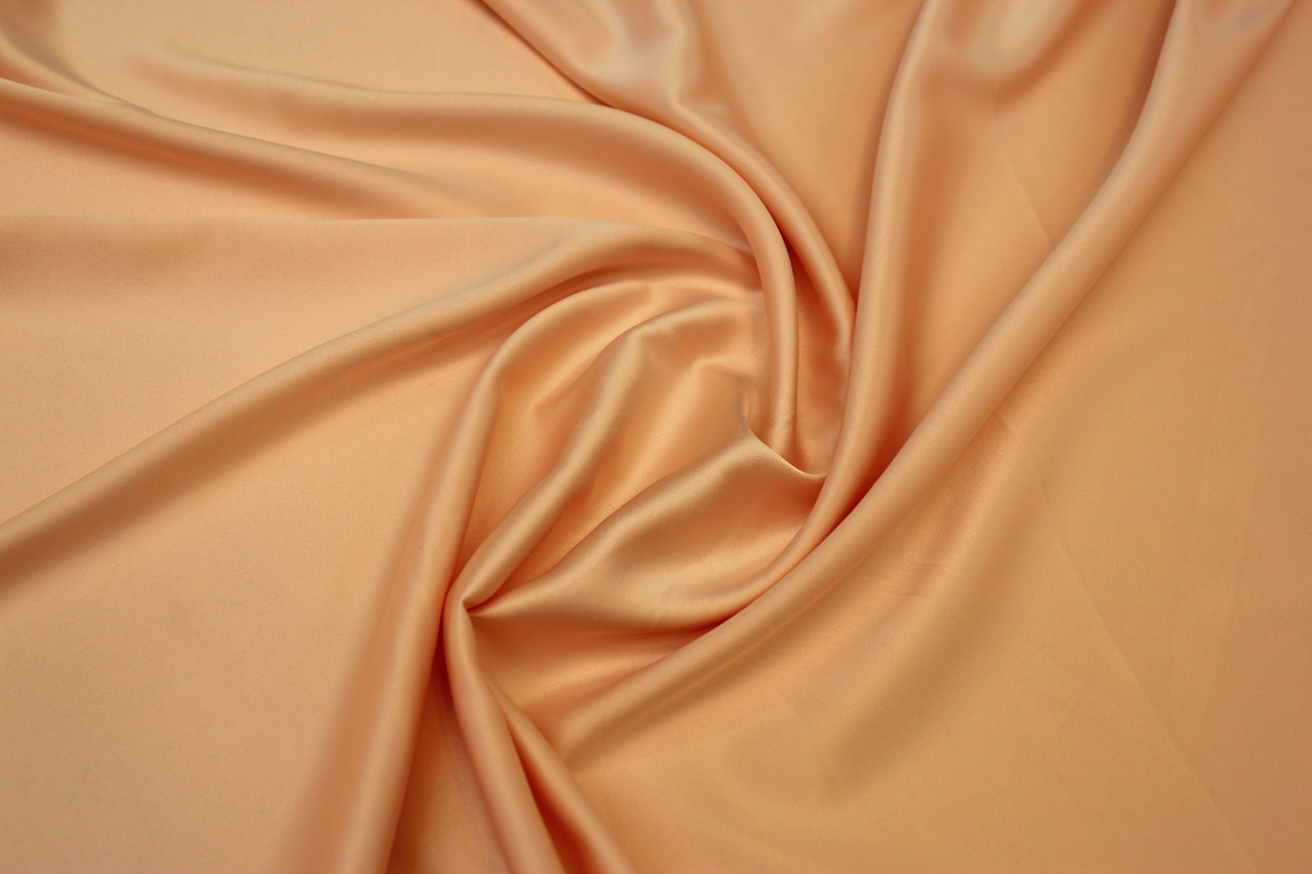 Silk Touch Satin Fabric, Imitation Silk Satin Charmeuse 2way Stretch, Very Soft (Peach)