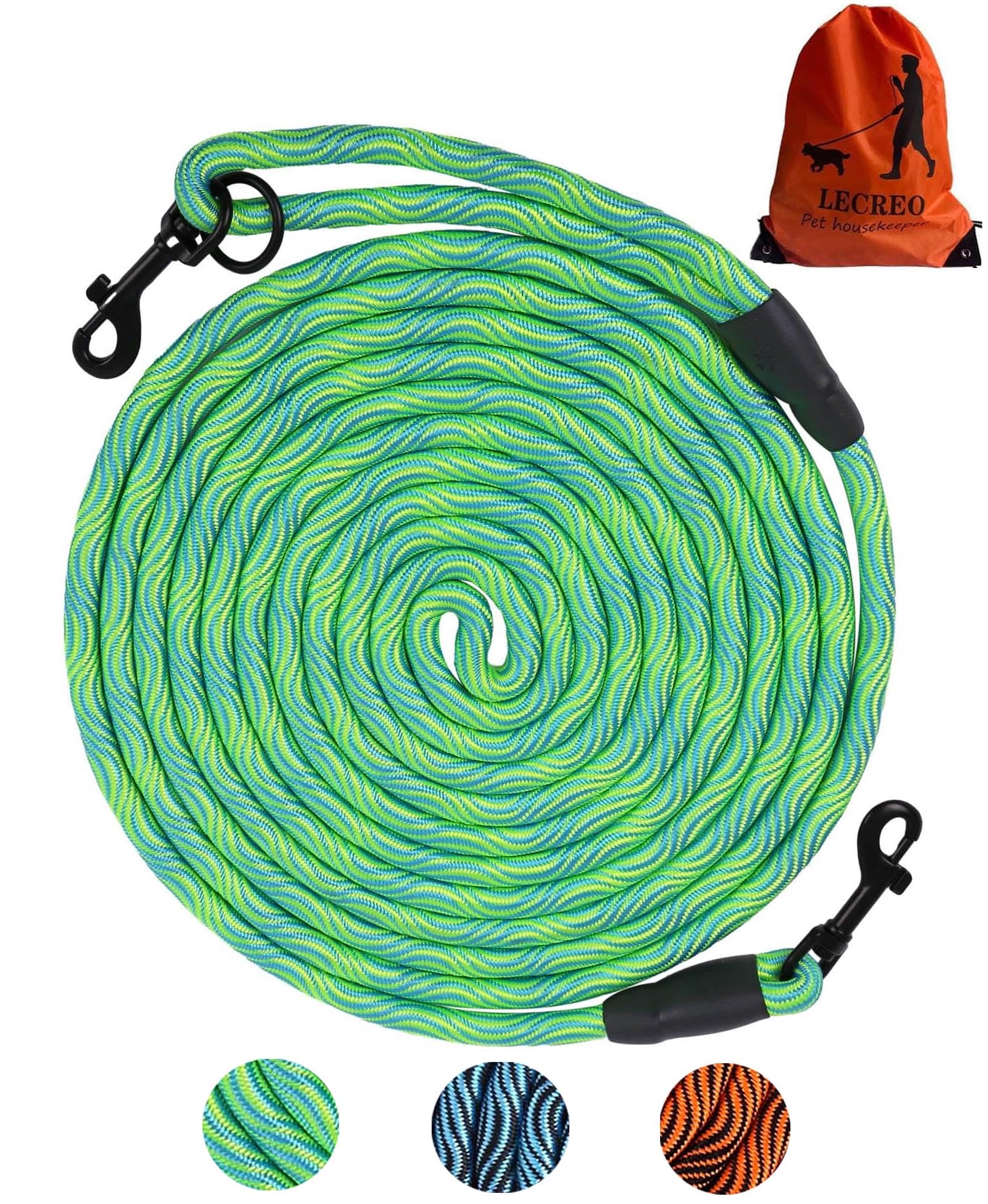 Photo 1 of Long Dog Leash Tie-Out Check Cord, 16FT/30FT/50FT/100FT Recall Dog Training Rope Leash, Heavy Duty Dog Lead for Large Medium Small Dogs Playing, Camping, or Backyard…