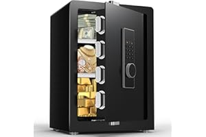 Marcree Safe, 2.6 Cub Home Safe with Hidden Compartment, Security Safe for Home with Digital Keypad, Cabinet Safes with Removable and Adjustable Shelf and Accessories, Sentry Safe for Office Hotel