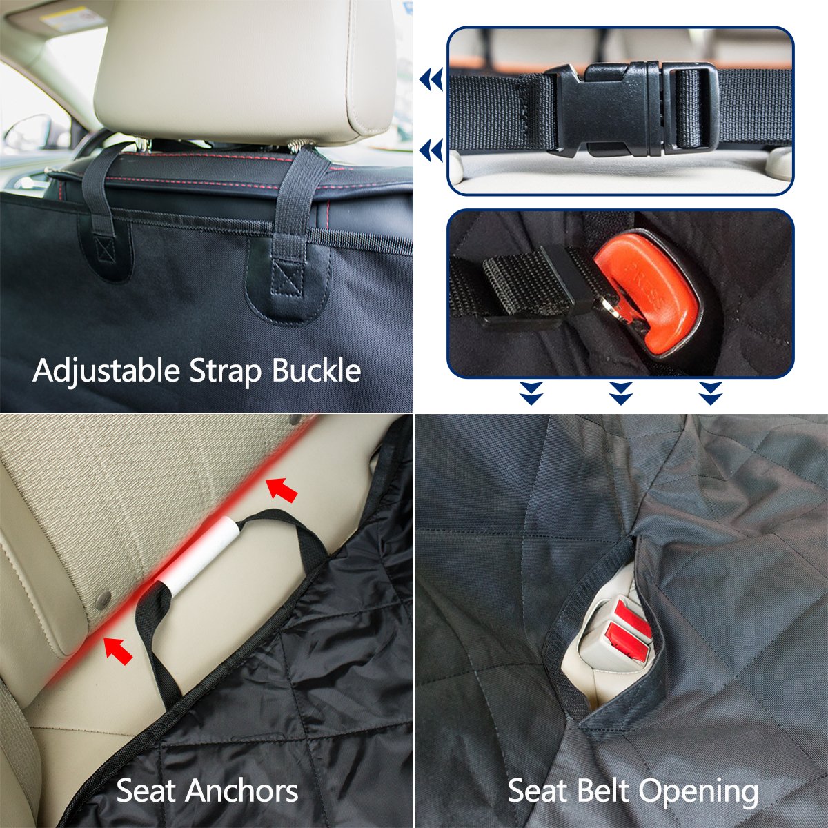 Auto Hundedecke, Morpilot Hunde Autoschondecke mit Wasserfestes, Hochwertiges Material Auto Hundedecke Kofferraumschutz Anti-Rutsch-Universales Design für alle Autos, Lastkraftwagen & SUV schwarz(147cm x 137cm)