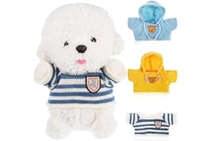 Toyvian Stuffed Bear Clothes Toy Clothes for Dolls - Plush Toy Bear Sweater Outfits - Plush Bear Dolls Hoodie 3PCS - 2 Bear Hoodies and 1 Bear Sweater for Crafts