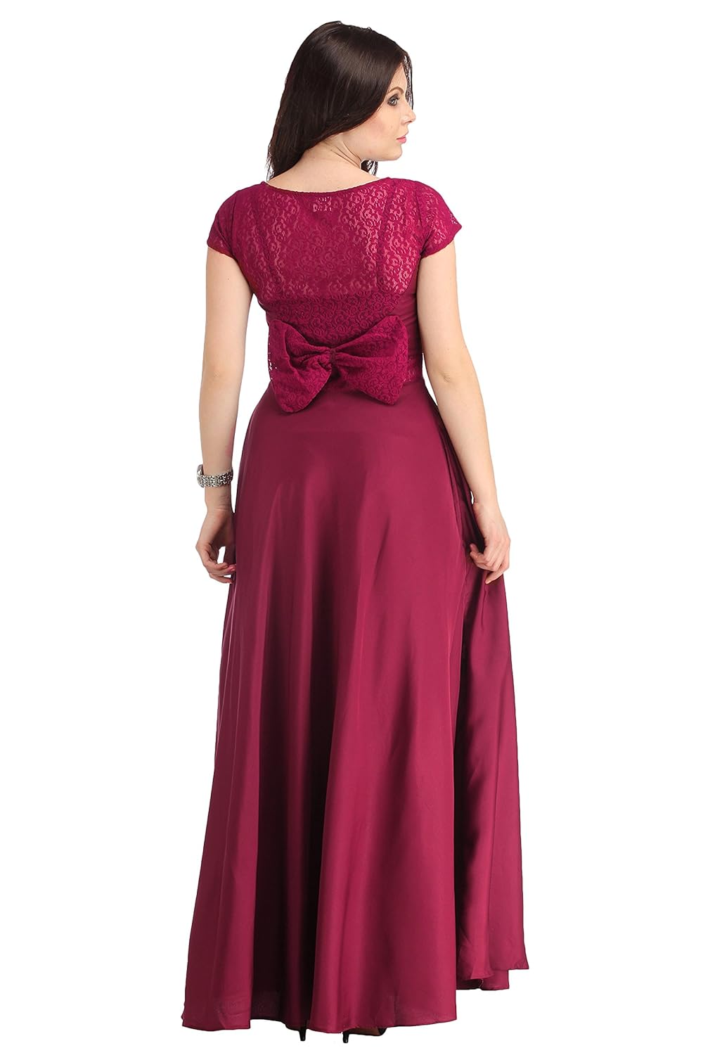 raas pr&ecirc;t women's crepe flared gown