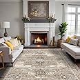 RUUGME Washable 8x10 Area Rugs - Large Rugs for Living Room Stain Resistant Carpet Vintage Rugs for Bedroom with Non Slip Backing Home Decor Floor Decoration Mat (8x10 Beige)