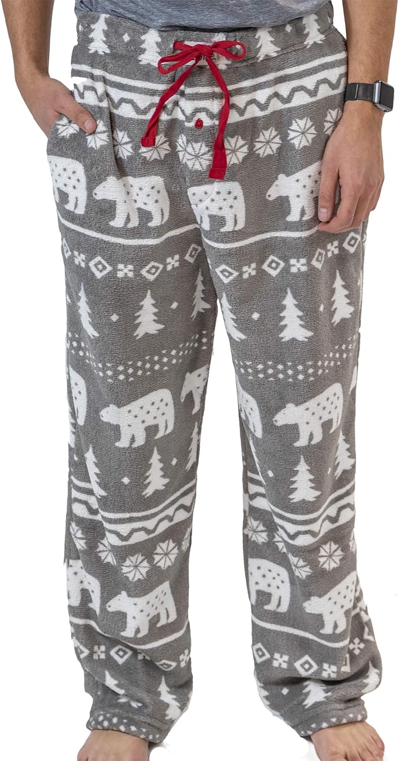 Lazy One Men's Fleece Pajama Pants, Nordic Pajama Bottoms