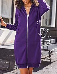 ELESOL Women's Tunic Hoodie Sweatshirt, Purple