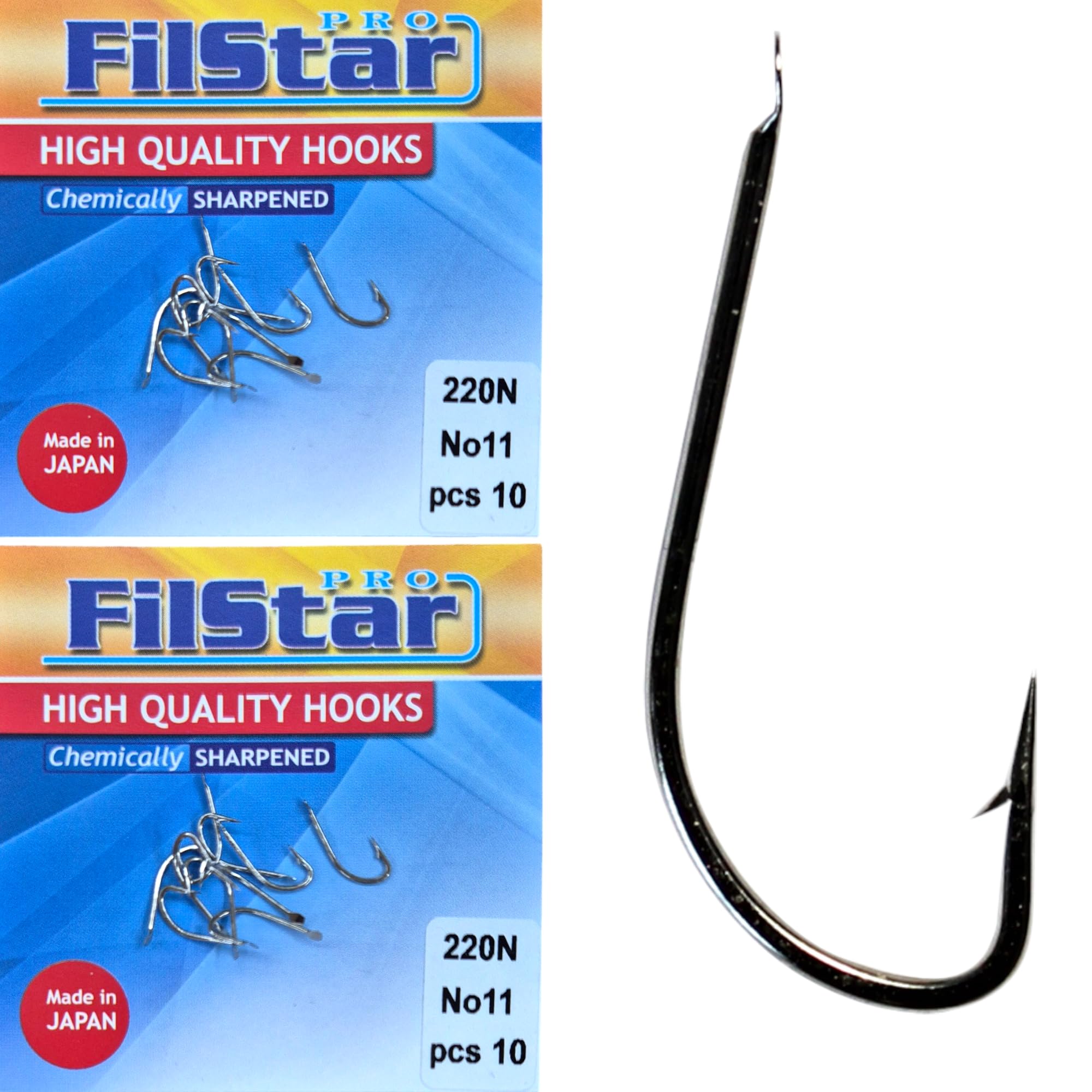 PRO FILSTAR 20 pcs fishing hook set N11 - carp fishing hook - carp fishing accessory - carp fishing hook - carp fishing straight hook - carp gear - fishing accessories - method