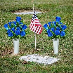 XONOR Artificial Cemetery Flowers, Set of 2