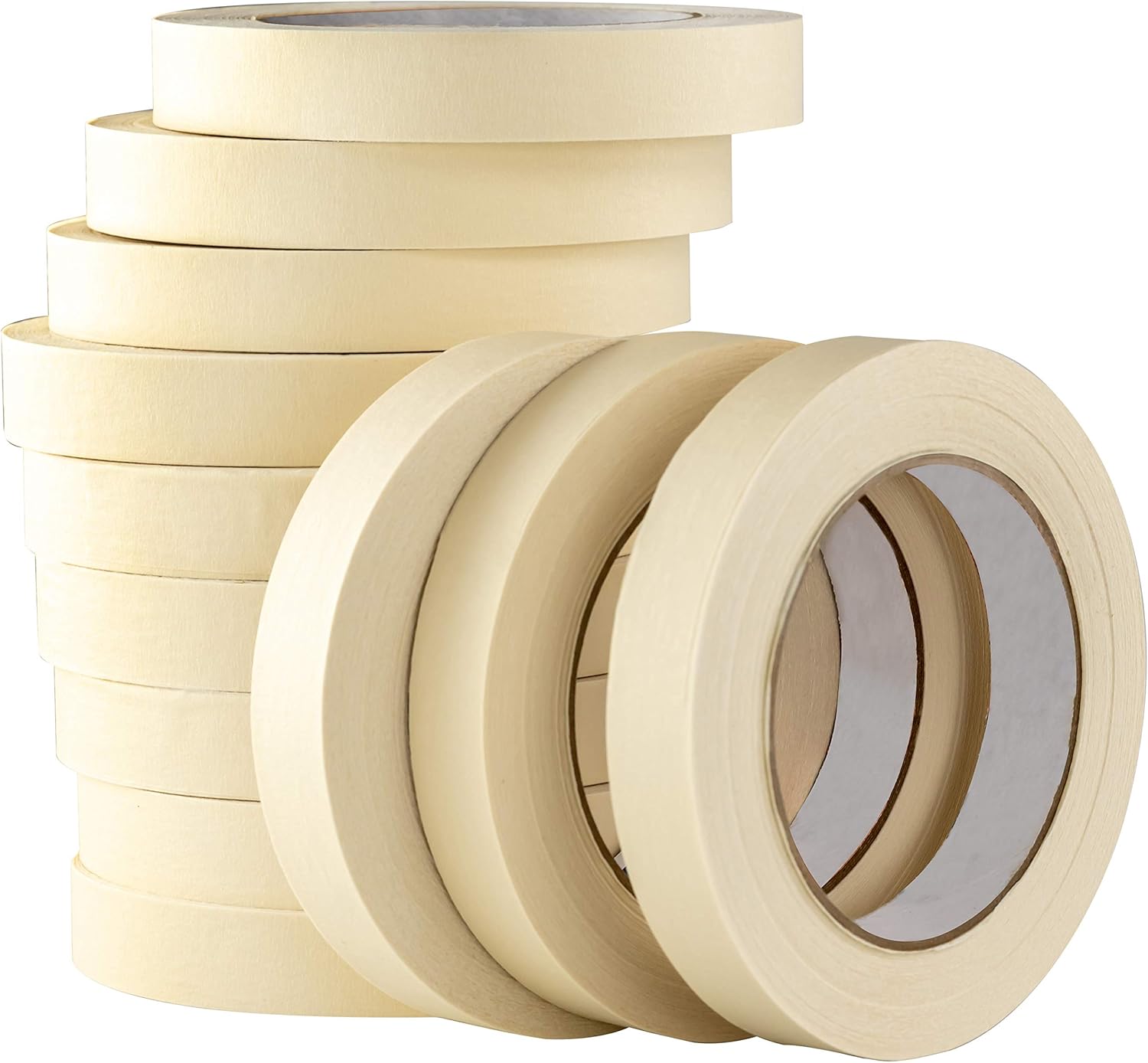 Nova Supply 3/4 in Pro-Grade Masking Tape. 60 Yard Roll 12 Pack = 720 Yards of Multi-Use, Easy Tear Tape. Great for Labeling, Painting, Packing and More. Adhesive Leaves No Residue. : Office Products