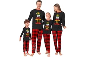 SUNNYBUY Christmas Pajamas Matching Sets, Holiday Family PJS Xmas Jammies for Couples