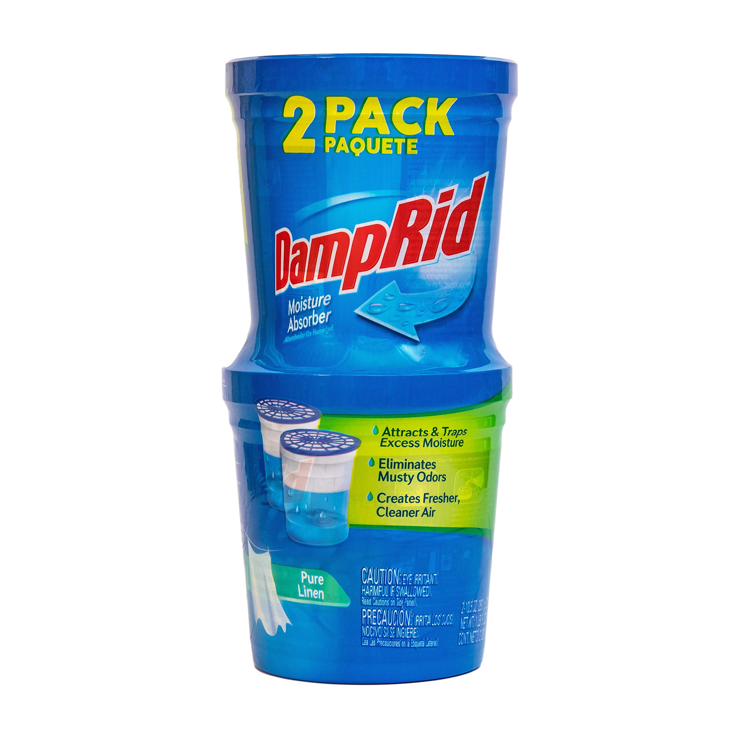 DampRid Pure Linen Refillable Moisture Absorber - 10.5oz cups - 2 pack – Traps Moisture for Fresher, Cleaner Air