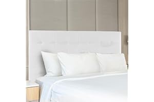 NAOMI HOME Jessenia Queen Headboard Only, Height Adjustable Bed Headboard Queen Size, Square Tufted Headboard Queen Size with 12 Positions, Metal Legs, Wall/Bed Mount, Linen Fabric Headboard Queen, White