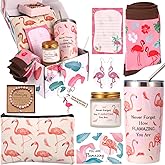 Flamingo Gifts for Women Best Funny Pink Gift for Flamingo Lovers Including Tumbler Mug Makeup Bag Keychain Socks Notepad Candle Earring Brecelet for Birthday Christmas Mothers Day