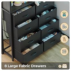 ADORNEVE Twin Size Loft Bed with Desk and 8 Storage
