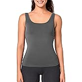 BAMBOO COOL Shelf-Bra Lingerie Camisole for Women Basic Tank with Adjustable Strap Soft Undershirt