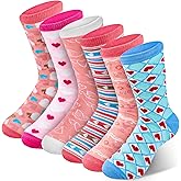 Max Fun 6 Pairs Women's Soft Comfy Cozy Crew Socks Funny Novelty Valentine’s Day Gifts