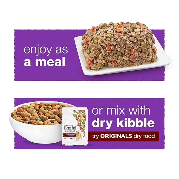 PURINA BENEFUL WET DOG FOOD VARIETY PACK, CHOPPED BLENDS – (12) 10 OZ. TUBS