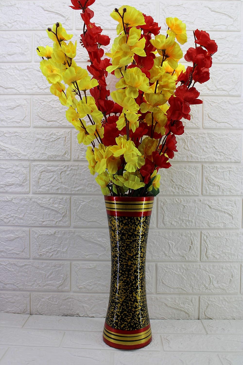 Buy Sun Shine Artificial Orchid Flowers Yellow Red 18 Sticks Online At Low Prices In India Amazon In