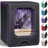 Fabmaker Card Deck Box Compatible with MTG, Display Card Storage Box | Holds 100 Double-Sleeved Cards, Trading Card Deck Case Compatible with Magic the Gathering with PU Leather &amp;Magnetic Closure