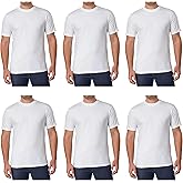 Kirkland Signature Men's Crew Neck Tee 100% Combed Heavyweight Cotton T-Shirts (Pack of 6)
