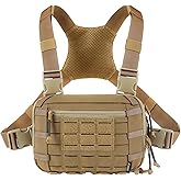 Tactical Chest Pack EDC Chest Bag 2L Utility Molle Chest Rig Pouch with CCW Compartment Adjustable Strap Outdoor