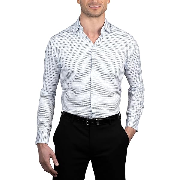 Amazon.com: Nautica Slim Fit Mens Dress Shirts Long Sleeve Performance  Polyester Fabric Wrinkle Free 4-Way Stretch: Clothing, Shoes & Jewelry