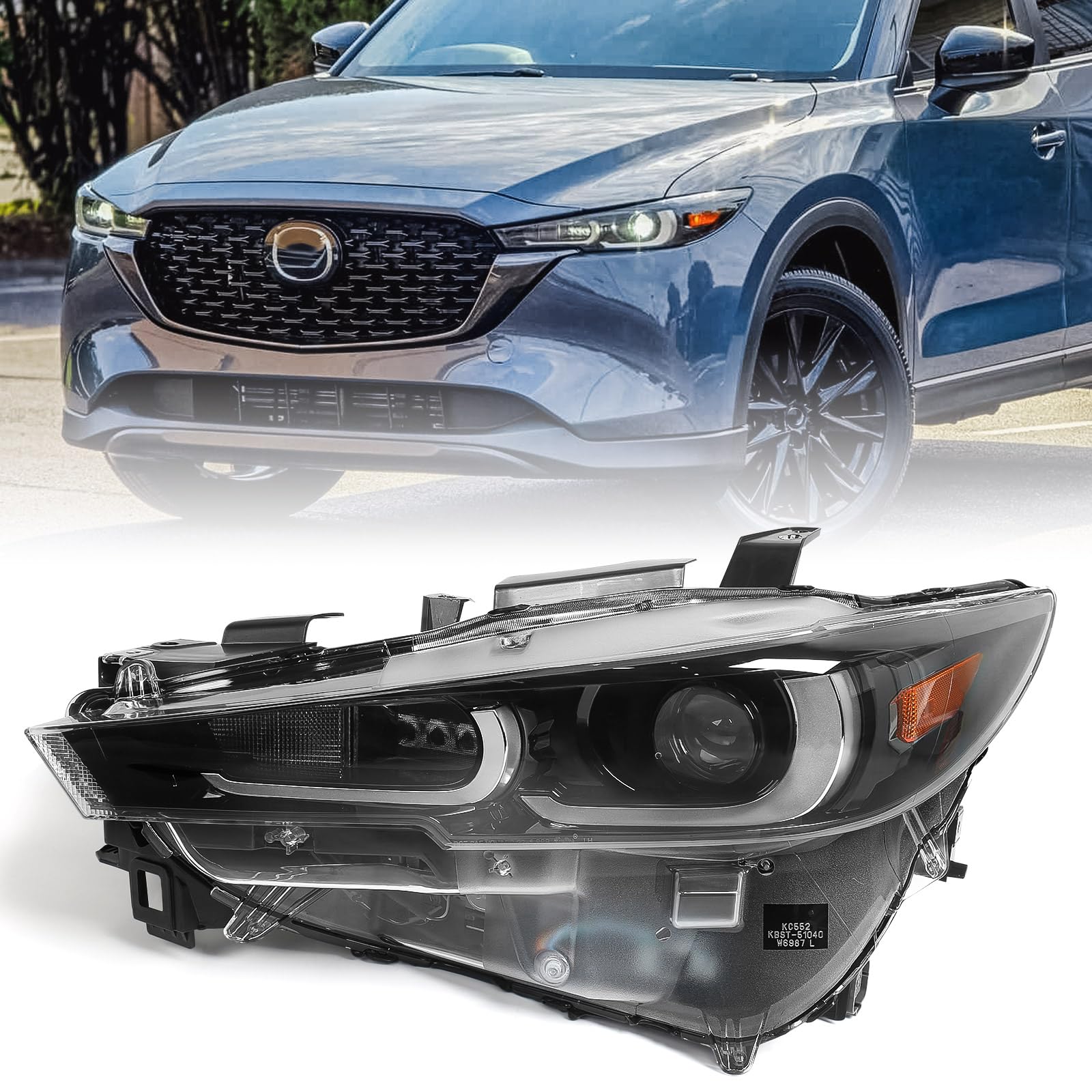 Photo 1 of Huray Headlight Assembly for Mazda CX-5 CX5 2022 2023 2024 w/o AFS LED DRL LH Front Projector Headlamp OE Factory Replacement for KPF151030 Left Driver Side